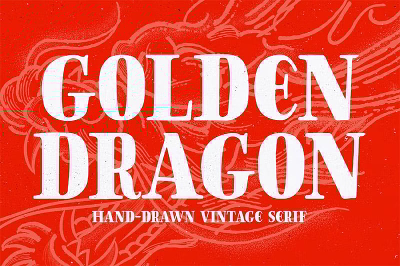 Golden Dragon - Thick Serif Font