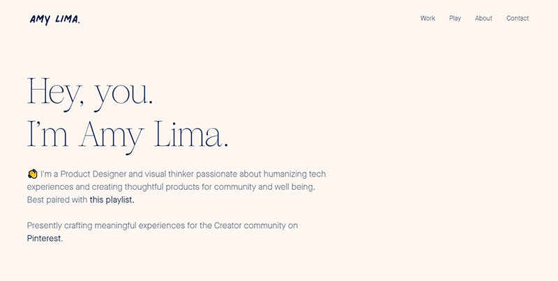 Personal Websites - Amy Lima